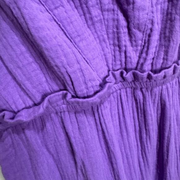 Steve Madden Amira Tiered Cotton Midi Dress - Dahlia Purple XS - Picture 7 of 8